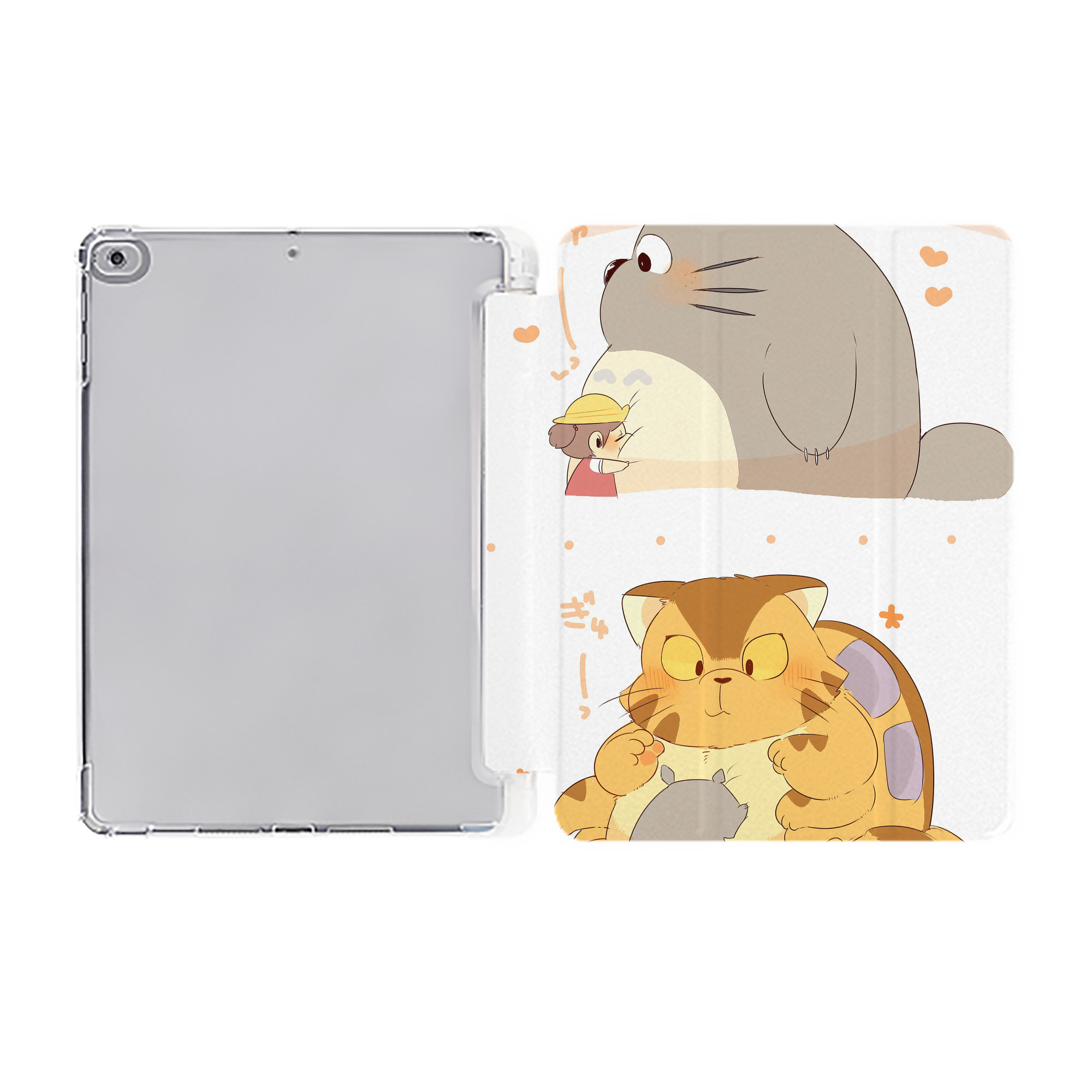 （画像用） となりのトトロ 草壁メイ 草壁サツキ My Neighbor Totoro Satsuki Kusakabe Mei Kusakabe IPad ケース ペン収納付き 三つ折りスタンド PUレザー×シリコン 対応機種9.5/10.5/10.9インチ